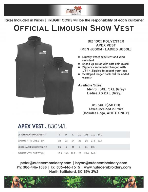 Canadian Limousin Association VEST Order Form 2022 1